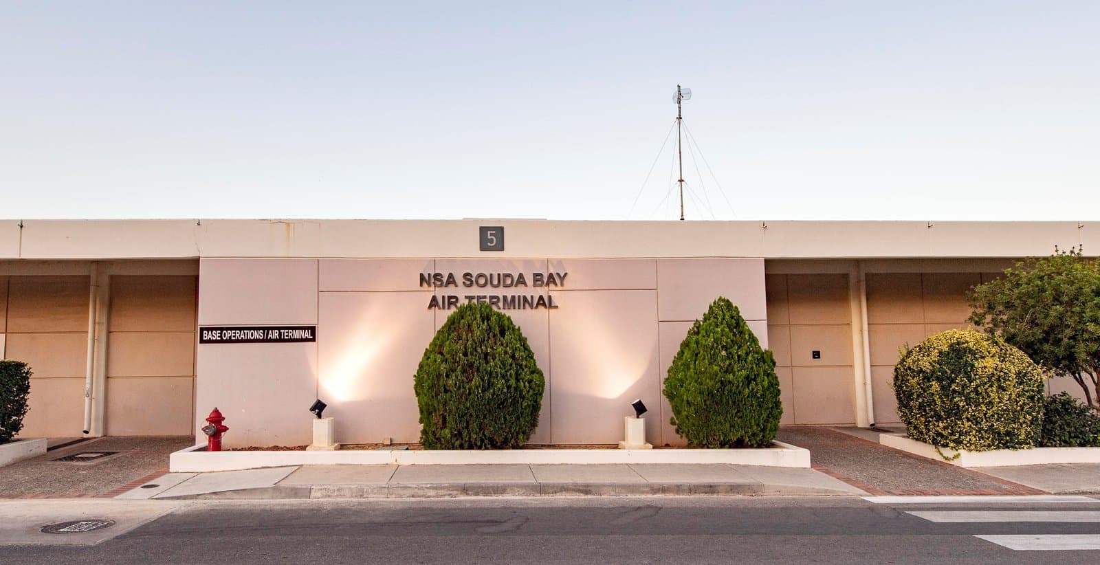 Navy/AMC air terminal building at NSA Souda Bay, Crete, Greece.