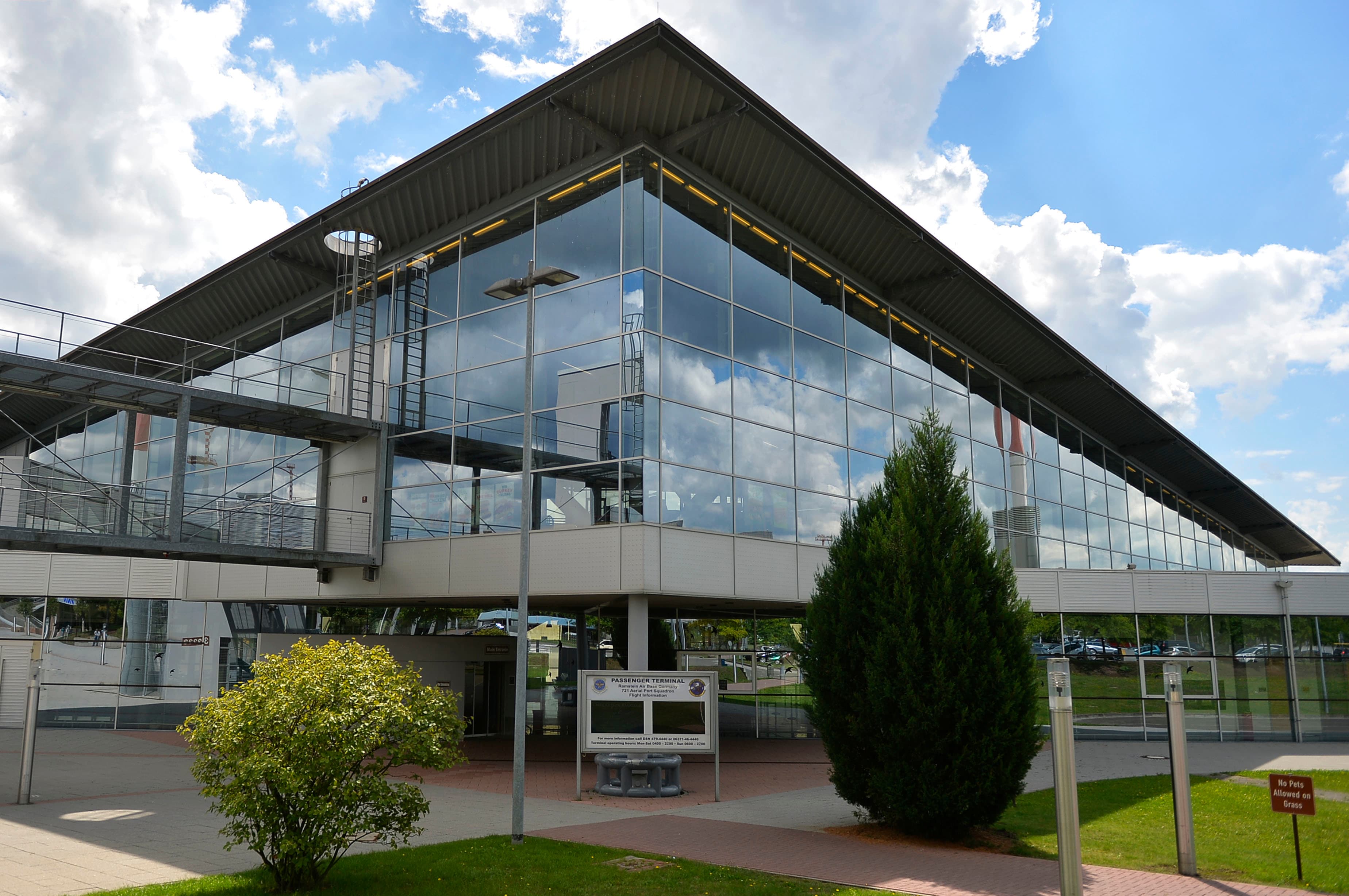 AMC passenger terminal by the flightline at Ramstein Air Base, Germany.